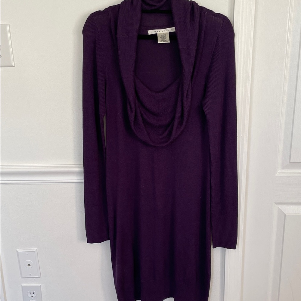 Max Studio Deep Purple Cowl Neck Sweater dress